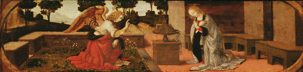 Die Verkündigung, Predella-Panel von einem Altarbild, 1478-85